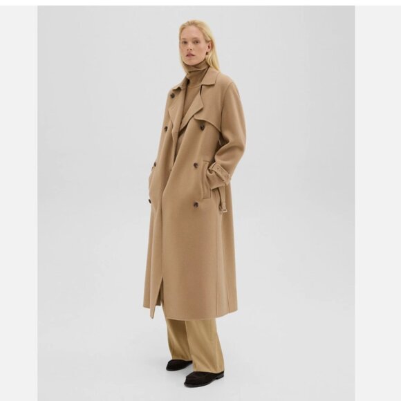 Theory Relaxed Trench Coat in Double-Face Wool-Cashmere - Picture 5 of 16